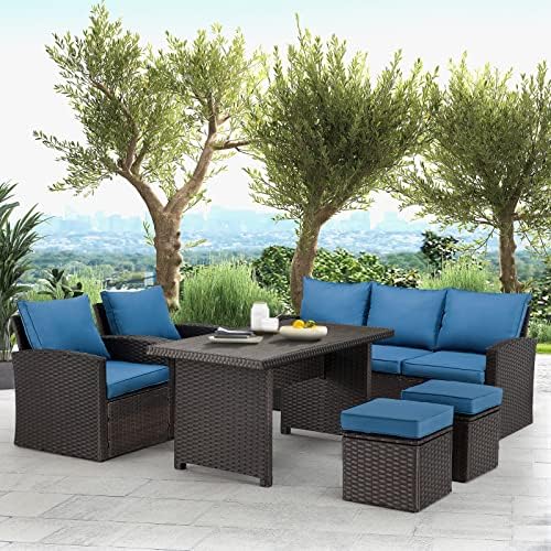 Amazon.com: HOMREST 6 Pieces Patio Furniture Sets Clearance, Patio .