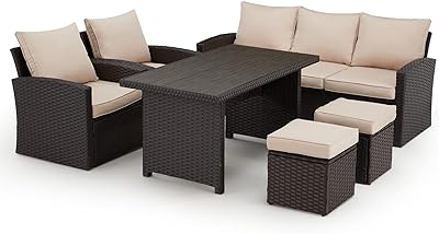 Amazon.com: Verano Garden 7 Pieces Patio Furniture Set, Outdoor .