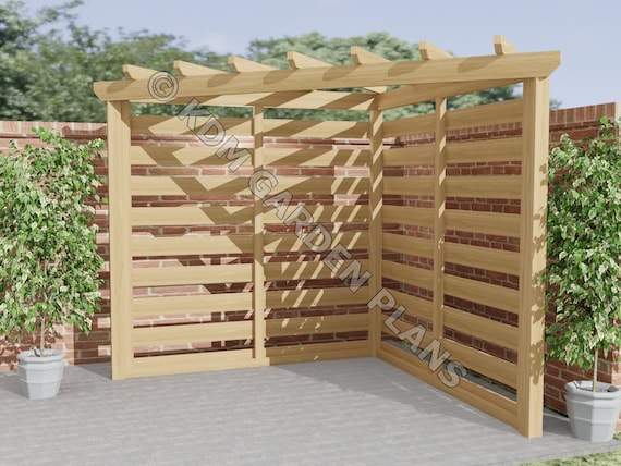 Plans for Wooden Garden Corner Pergola 2.4m X 2.4m DIY Digital .