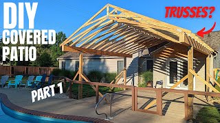 DIY Covered Patio | Building A Roof To Cover My Concrete Patio .