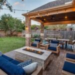 Patio Cover with Fire Pit in Sugarland - Tradition Outdoor Livi