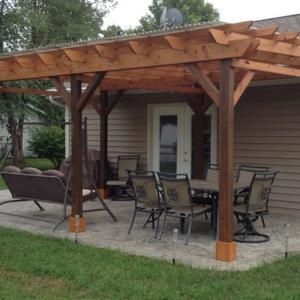 Covered Pergola Plans 12x24' Build DIY Outside Patio Wood Design .