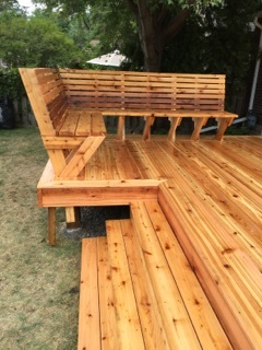 custom cedar bench for deck | Ana Whi