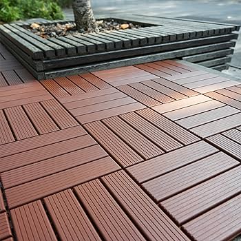 Amazon.com: 44 sq. ft Plastic Interlocking Deck Tiles, 44 Pack .