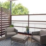 A wood panel and frosted glass privacy screen. | Balcony decor .