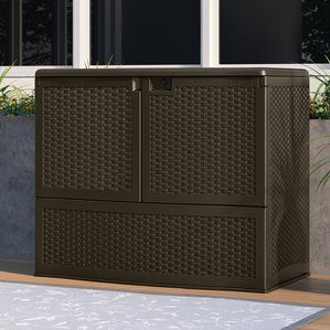 Suncast 195 Gal. Double Door Vertical Storage Resin Deck Box .