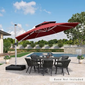 PURPLE LEAF 12 ft. Octagon Aluminum Patio Cantilever Umbrella for .