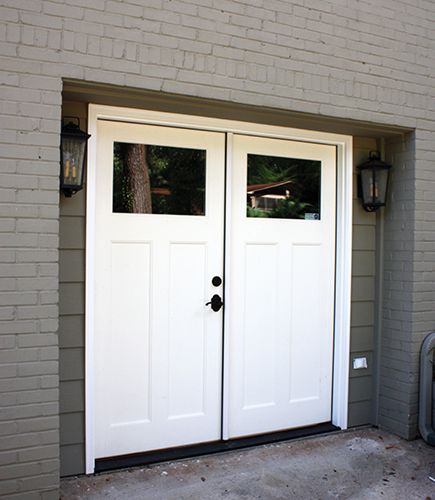 Double-Door Garage Conversion, Replace an overhead door with pre .