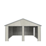 TMG Industrial 21' x 19' Double Garage Metal Shed with Side Entry .