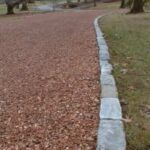 pea gravel with stone border | The granite cobblestone edging adds .