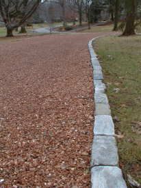 pea gravel with stone border | The granite cobblestone edging adds .