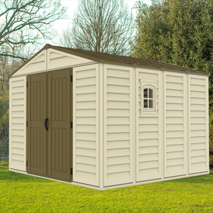 DuraMax 10.5ft x 10.5 ft Woodbridge Plus Vinyl Shed w/ Foundation K