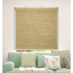 Arlo Blinds Gray Cordless Natural Weave Light Filtering Fabric .