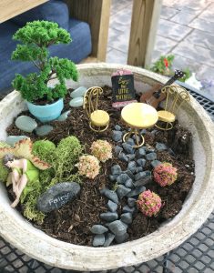 DIY Small Fairy Garden in a Pot - Organize by Drea