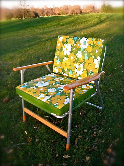 VINTAGE Lawn Chair Folding Chair Portable Beach by VintageMAM .