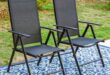PHI VILLA Black Metal Outdoor Patio Dining Chairs Folding .