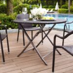 Palm Harbor Round Outdoor Wicker Folding Table - Brown - Crosley .