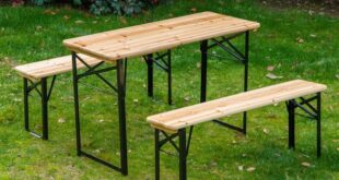 Outsunny 6 ft. Wooden Folding Picnic Outdoor Table Bench Set 840 .
