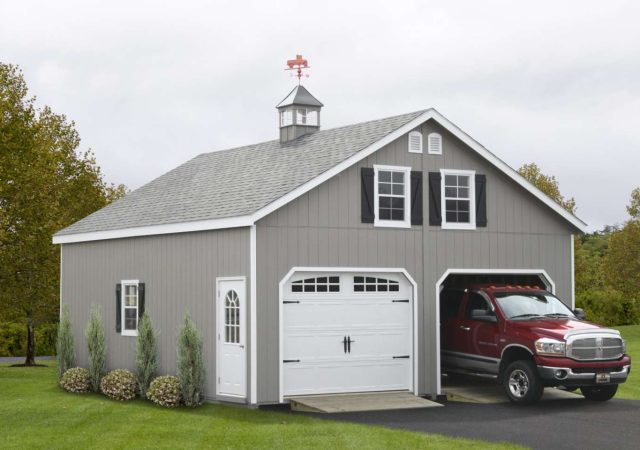 Garage Storage Sheds, Double Wide, 7 Pitch Roof and Mega Garages .