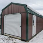 12x28 Gable Garage Rollup door Clay/Burnished Slate - Sheds .
