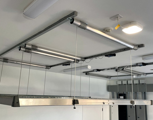 Motorized Overhead Garage Storage Lift System Installati