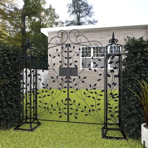 Litton Lane 65 in. x 15 in. Metal Indoor Outdoor Scrollwork Arched .