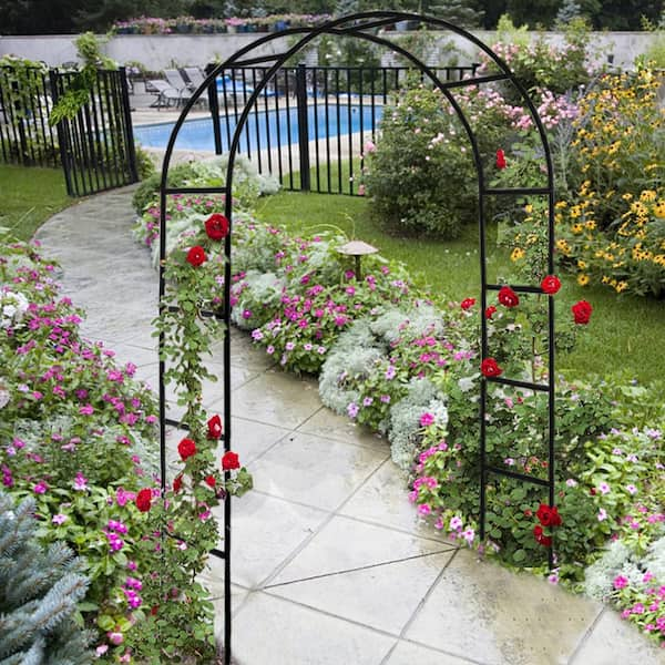 90 in. x 79.2 in. Rustproof Galvanized Metal Garden Arbor NYF9JP5N .