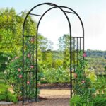 Costway 7.2ft Garden Arch Steel Arbor Wedding Garden Decoration .