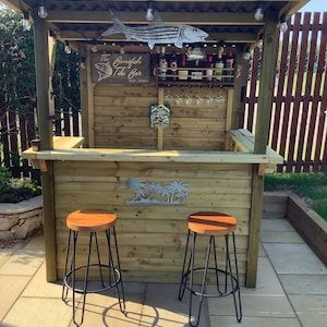 Garden Bar Outdoor Bar Treated Wood Tiki Bar DIY Kit - Etsy .