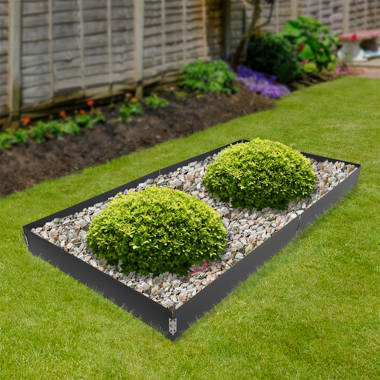 FRONG 8.4'' H x 40'' W Black Metal Lawn Edging | Wayfa