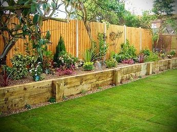 built up garden borders with decking - Google Search | Garden .