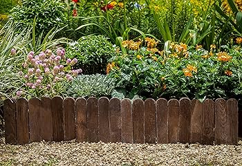 Amazon.com : JULMAI 2-Pack Wood Landscape Edging Border, 8" Tall .