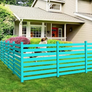 LUE BONA Ares 46 in. x 38 in. Aruba Blue Gaeden Fence W/Post No .