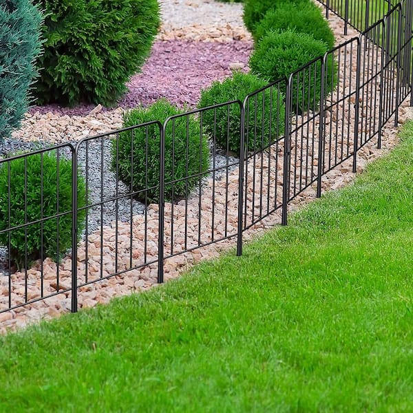 Oumilen 10 ft. L x 24 in. H Square Metal Garden Fence Rustproof .