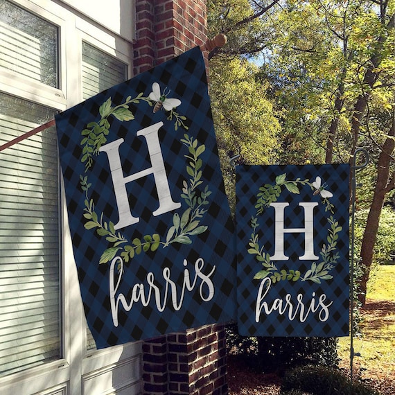 Personalized Garden Flag, Custom Garden House Flag, Monogram Flag .