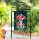 Amazon.com : Evergreen Flag Welcome Friends Mushroom Spring Garden .