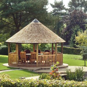 Luxury Wooden Garden Gazebos - One Day Install - Made in UK .