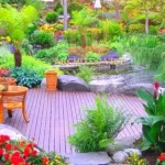 Landscape design of garden to enhance the value of living space .