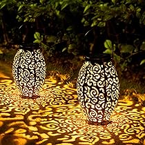 Amazon.com: Solar Lanterns Outdoor Waterproof, 2 Pack Solar Garden .