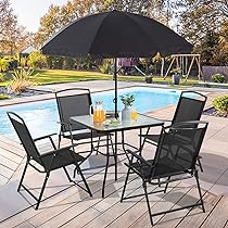 Amazon.com: Vongrasig 6 Piece Folding Patio Dining Set,Small Metal .