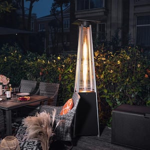 Nuu Garden 48,000 BTU Black Heat-Focusing Propane Gas Patio Heater .