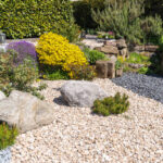 Beautifully Landscaped Ornamental Garden With Ornamental Gravel .
