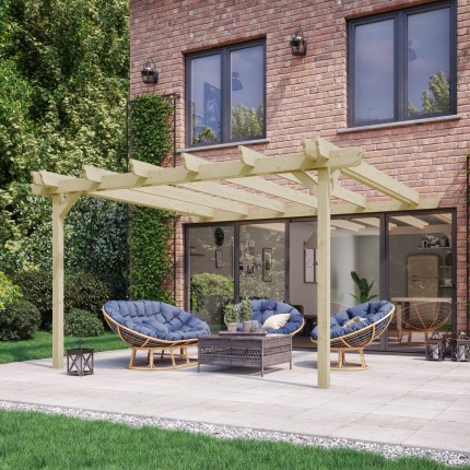 Wall Mounted Double Garden Pergola - 1.8m Depth - Rutland County .