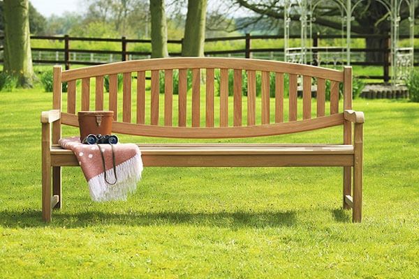 Winchester Teak Double Oval Garden Bench 4 Seater 1.8m | Sloane & So