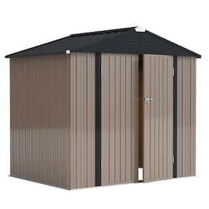 Tozey 6 ft. W x 8 ft. D Outdoor Storage Metal Shed Lockable Metal .