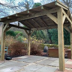 Rustic Wooden Gazebo 3.6 X 2.4m Hot Tub Canopy, Permanent Timber .