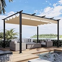 Amazon.com : Luckyberry 10' X 13' Outdoor Retractable Pergola with .