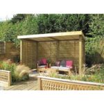 Slatted Wooden Garden Shelter | The Retreat | Outdoor pergola .