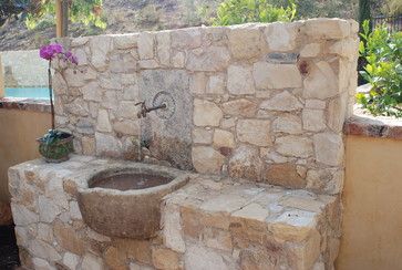Antique Stone Sinks - Mediterranean - Outdoor Fountains And Ponds .