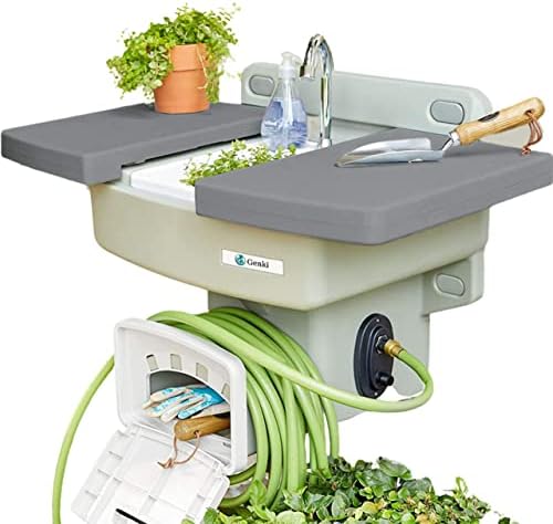 Amazon.com: Genki - Outdoor Garden Sink with Hose Hook Up - White .